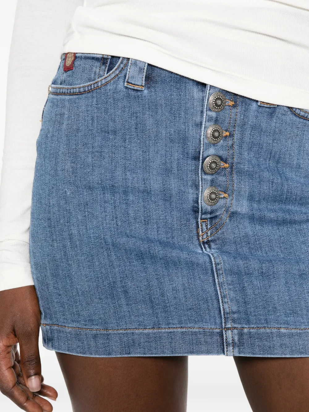 DONDUP button-up denim mini skirt Blauw