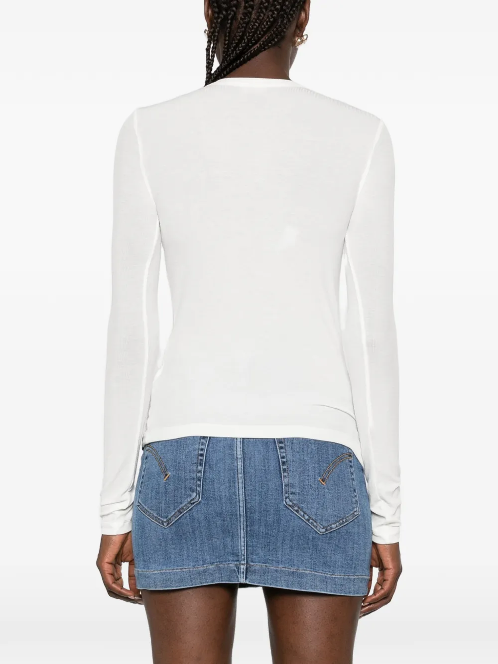 DONDUP button-detail long-sleeve T-shirt Wit