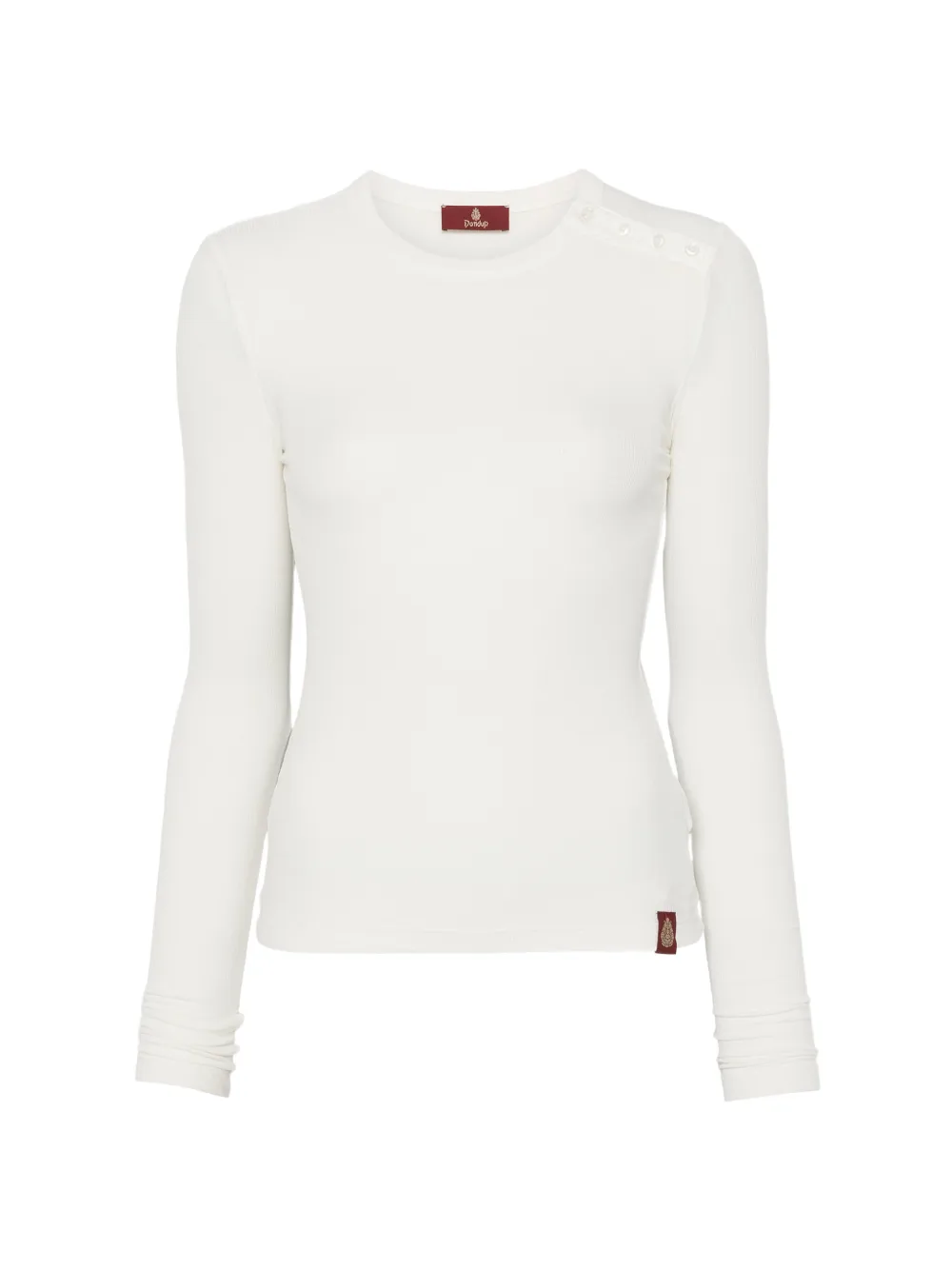 DONDUP button-detail long-sleeve T-shirt Wit