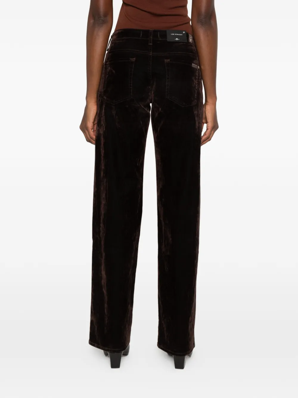 7 For All Mankind velvet-effect straight-leg trousers Bruin