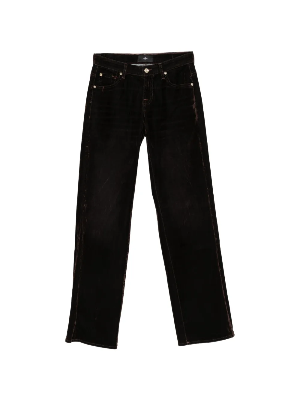 7 For All Mankind velvet-effect straight-leg trousers Bruin