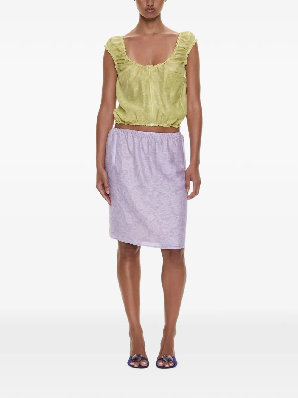Christopher Esber Light Leak top met jacquard Groen