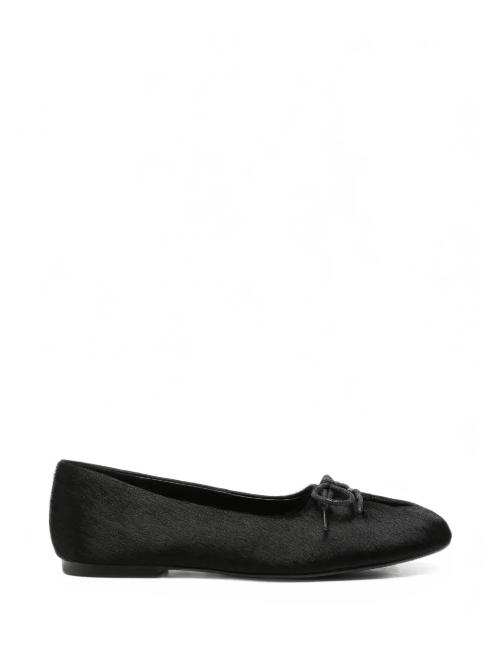 Bibi Lou Pao bow-detail calf-hair ballet flats - Schwarz