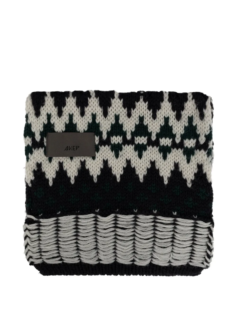 Akep Fair Isle chunky-knit scarf - Grau