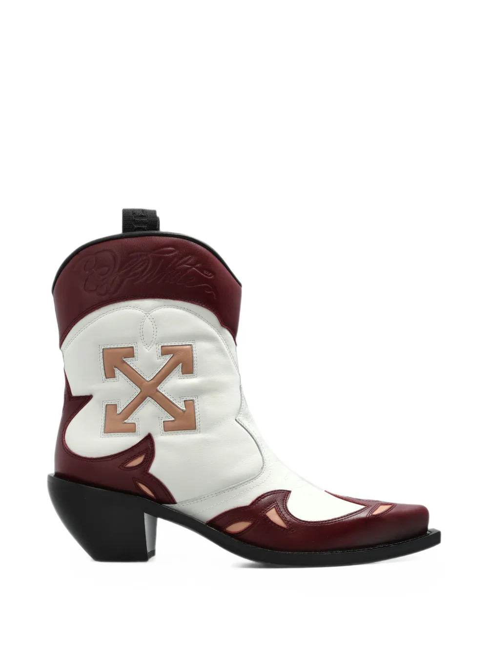 Off-White Santiag leather ankle boots - Blanc