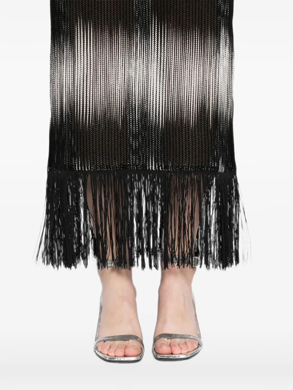 Tessitura tie-dye maxi dress Zwart