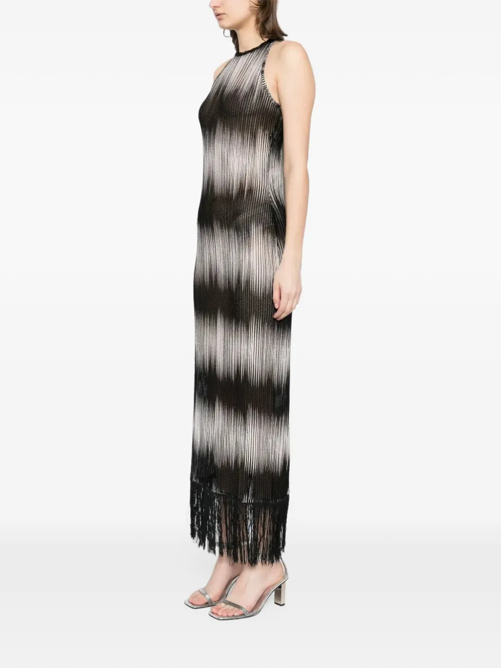 Tessitura tie-dye maxi dress Zwart