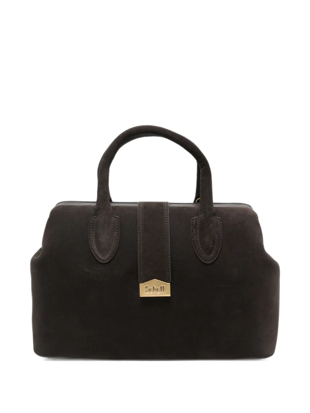Schell Medum Doctor Logo-plaque Suede Tote Bag In Brown