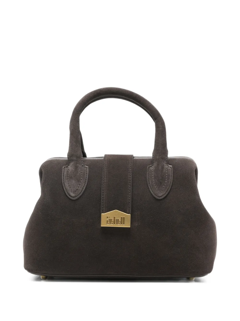 Schell Small Doctor Logo-plaque Suede Tote Bag In Brown
