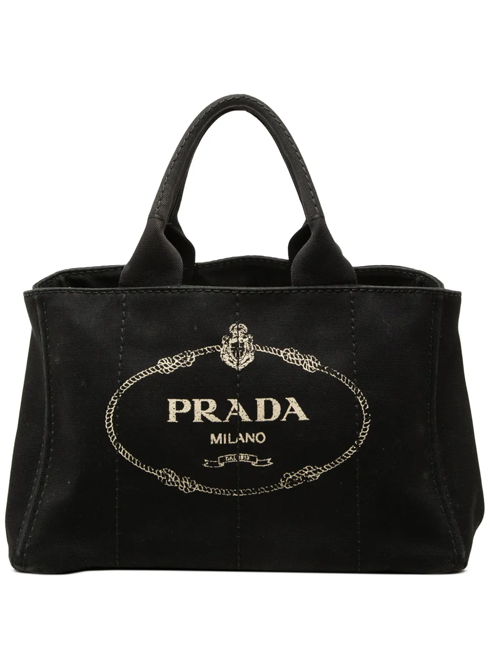 Prada Pre-Owned 2010-2026 Canvas Canapa Logo Tote satchel - Schwarz