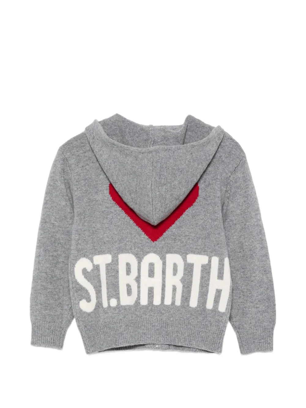 MC2 Saint Barth Kids Kyla heart-intarsia zip-up hoodie Grijs