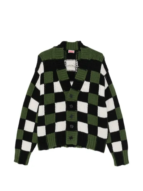 Kenzo checkered intarsia-knit cardigan