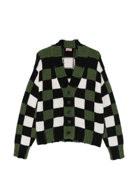 Kenzo checkered intarsia-knit cardigan