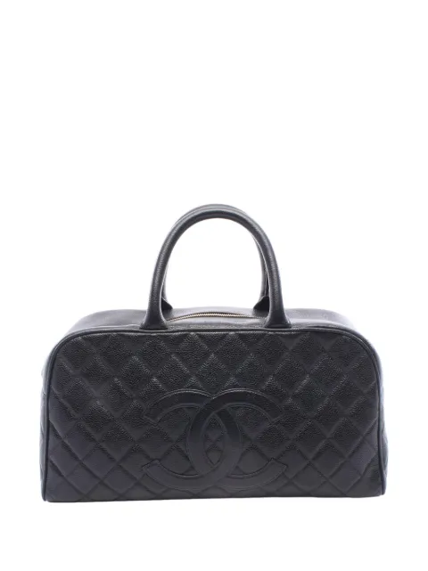 CHANEL Pre-Owned 2003-2004 Large CC Quilted Caviar Bowler Bag handbag