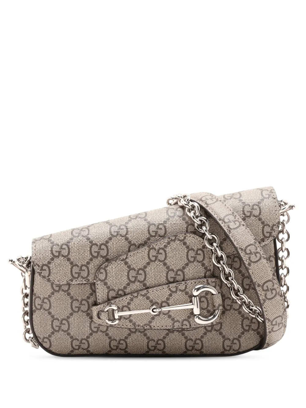 Gucci Pre-Owned 2000-2015 Mini GG Supreme Asymmetric Horsebit 1955 Shoulder Bag satchel - Nude