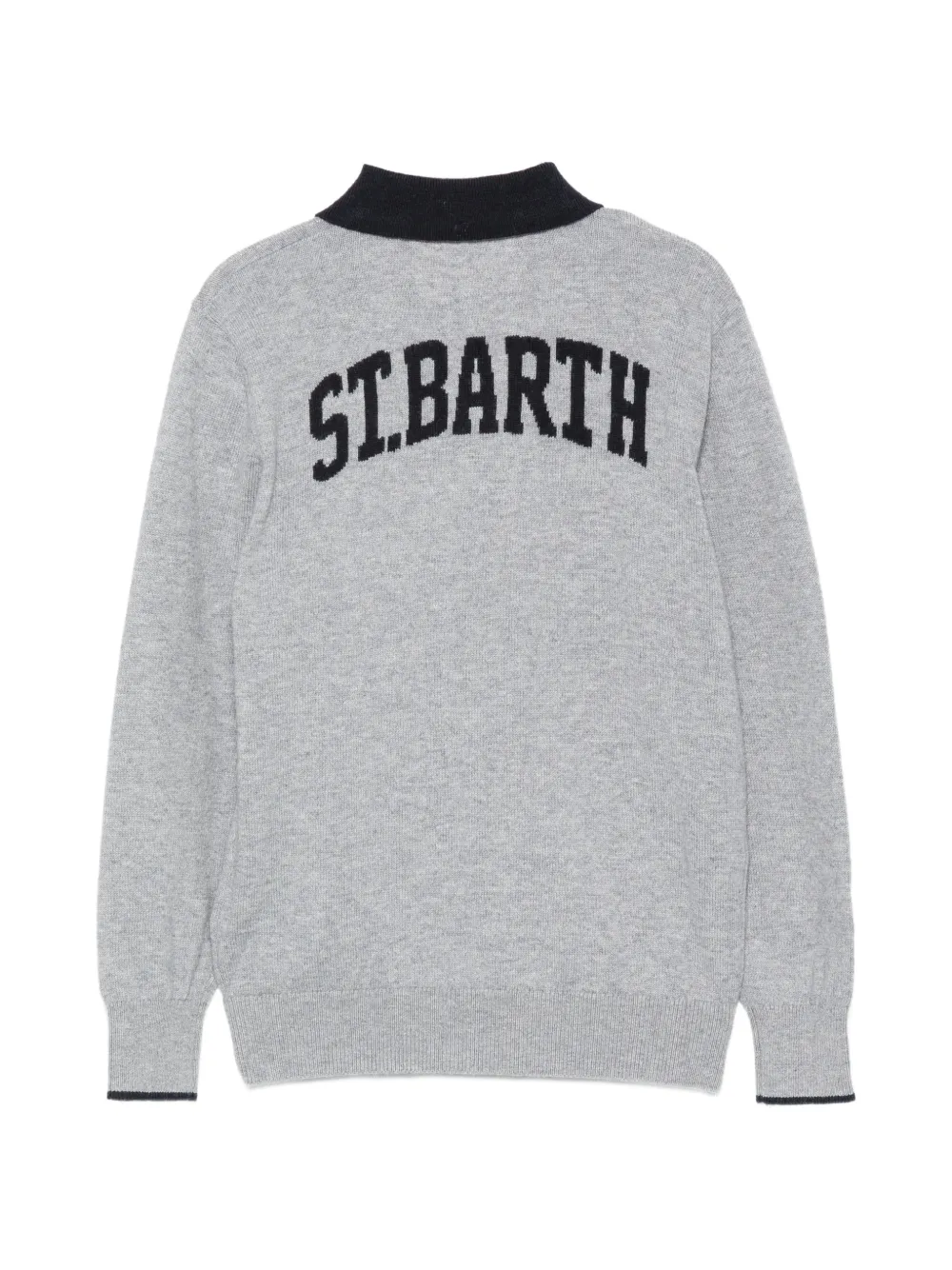 MC2 Saint Barth Kids Romeo polotop met contrasterende kraag en geborduurd logo Grijs