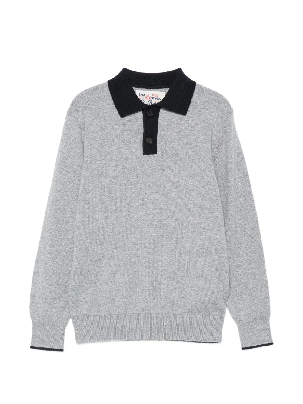 MC2 Saint Barth Kids Romeo polotop met contrasterende kraag en geborduurd logo Grijs