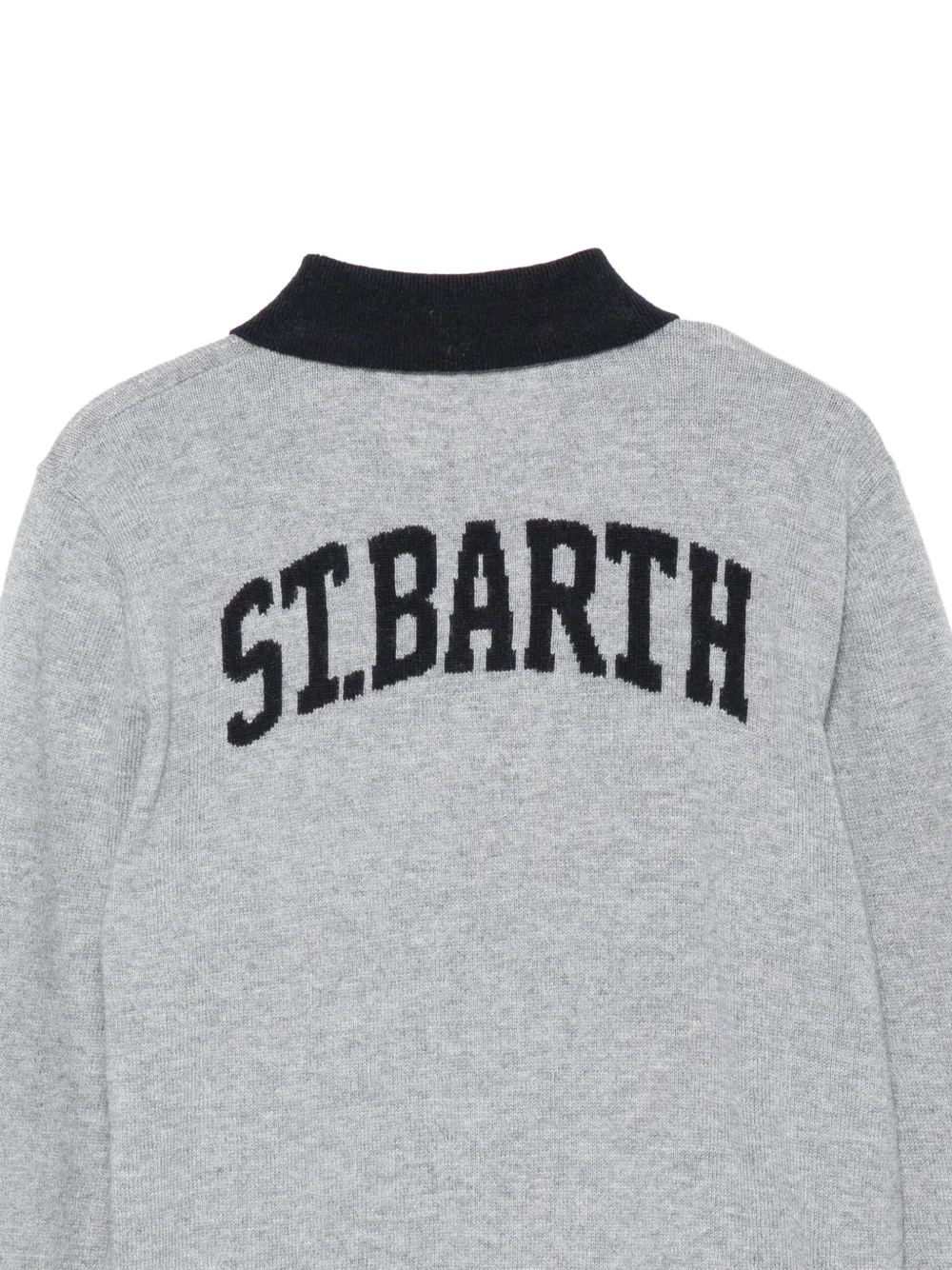 MC2 Saint Barth Kids Romeo polotop met contrasterende kraag en geborduurd logo Grijs