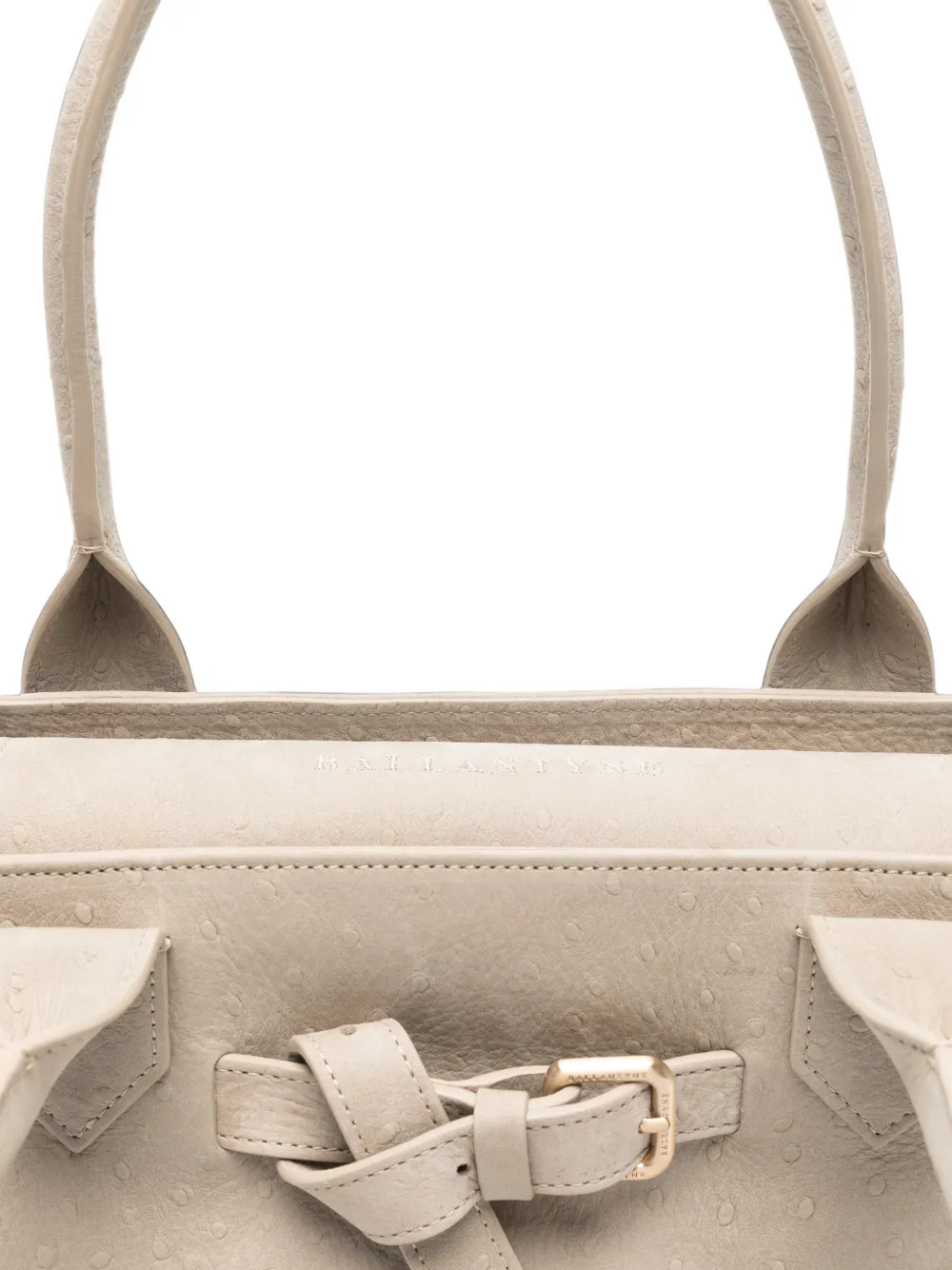Ballantyne M Kate buckle-detail textured tote bag Beige