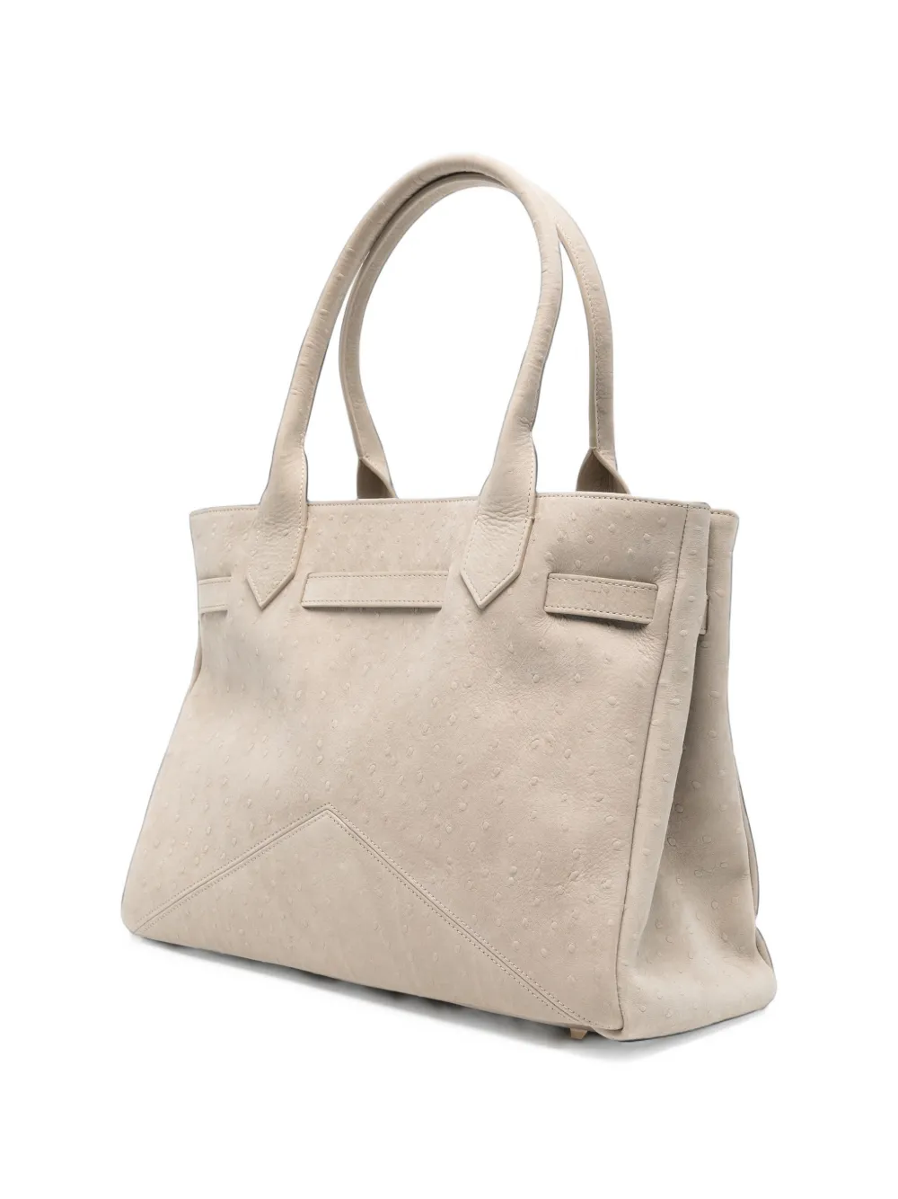 Ballantyne M Kate buckle-detail textured tote bag Beige