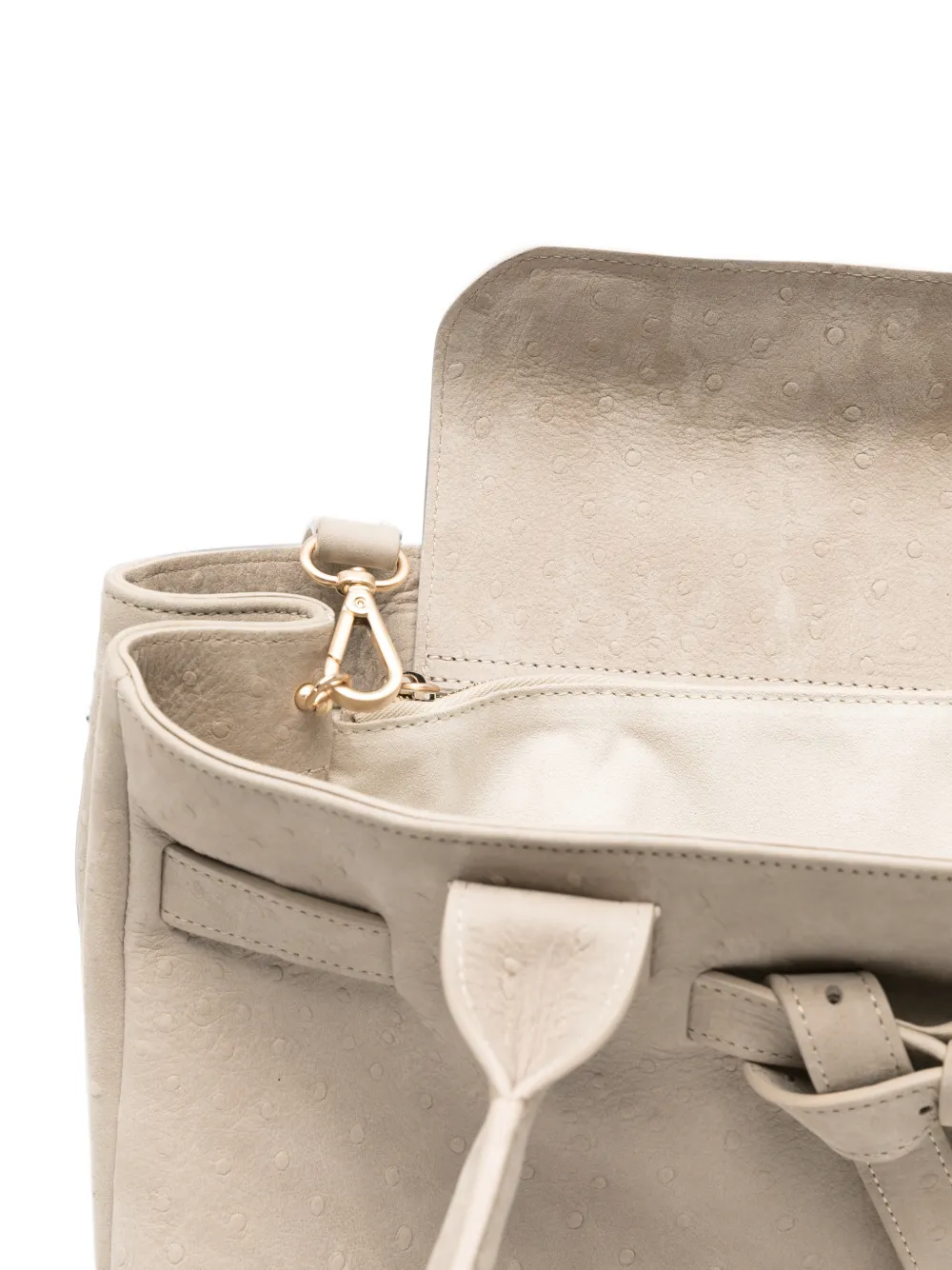 Ballantyne M Kate buckle-detail textured tote bag Beige