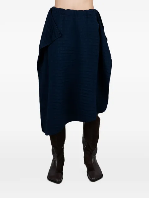Niccolò Pasqualetti croc-effect flared asymmetric midi skirt