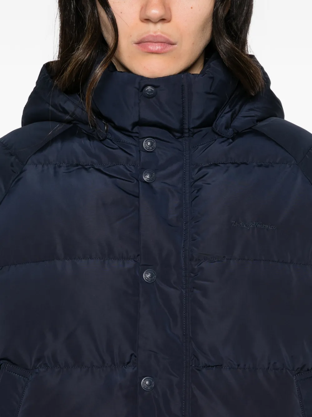Zadig&Voltaire Kellis quilted hooded jacket Blauw