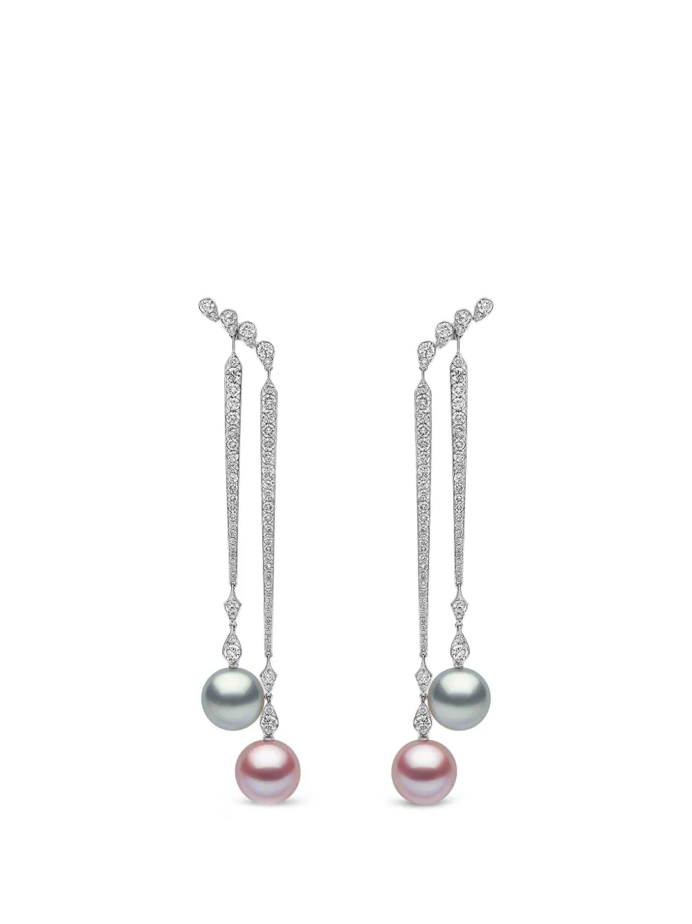 Yoko London pearl and diamond drop earrings - Argento