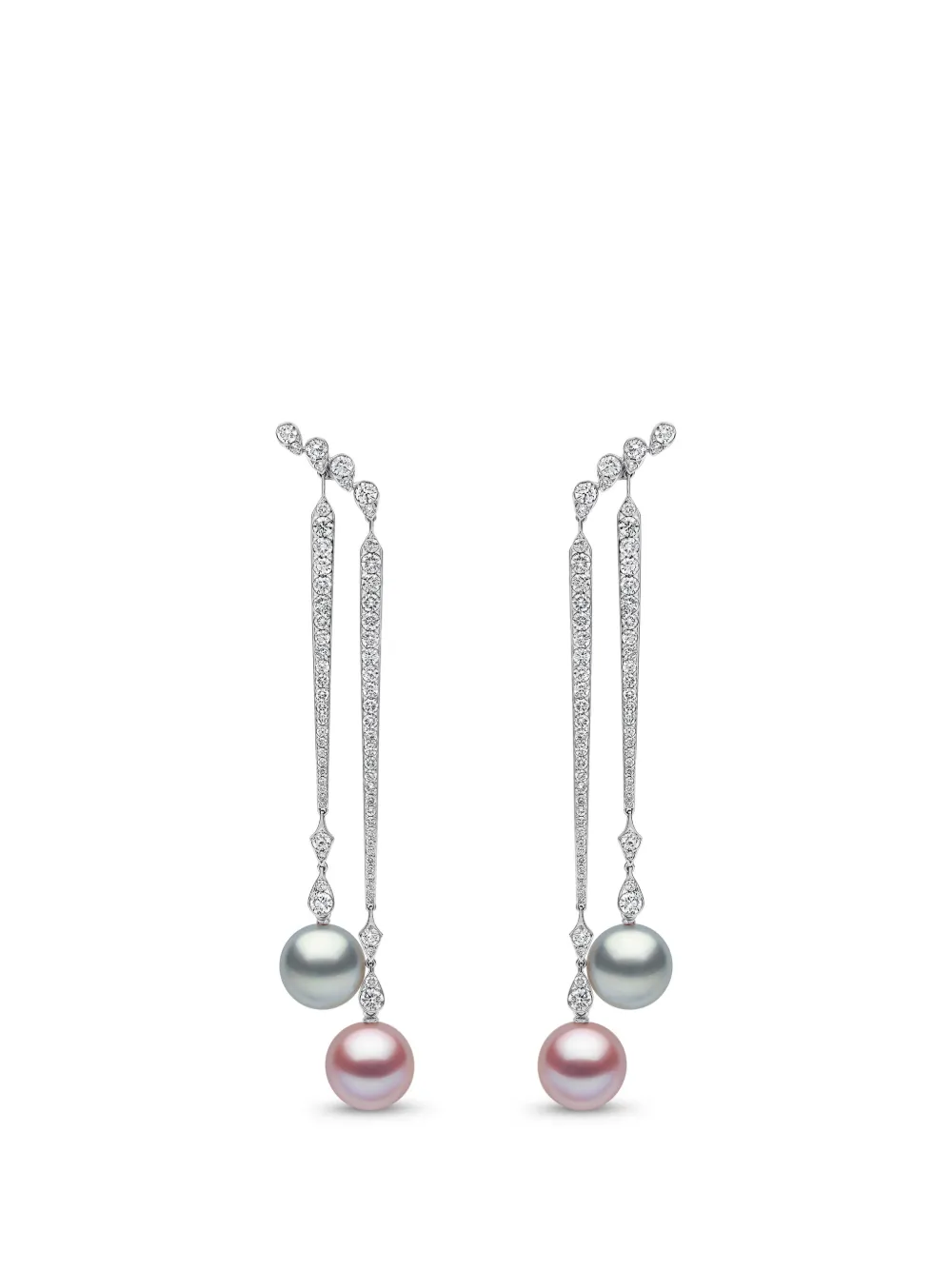 Yoko London pearl and diamond drop earrings - Argento