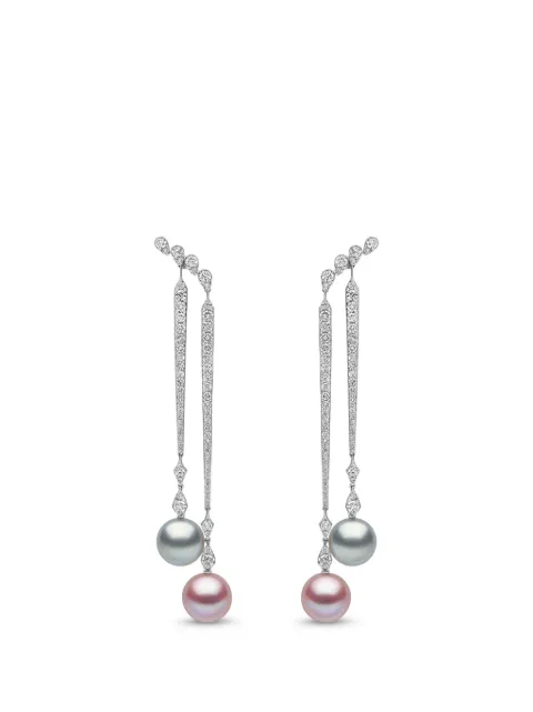 Yoko London pearl and diamond drop earrings