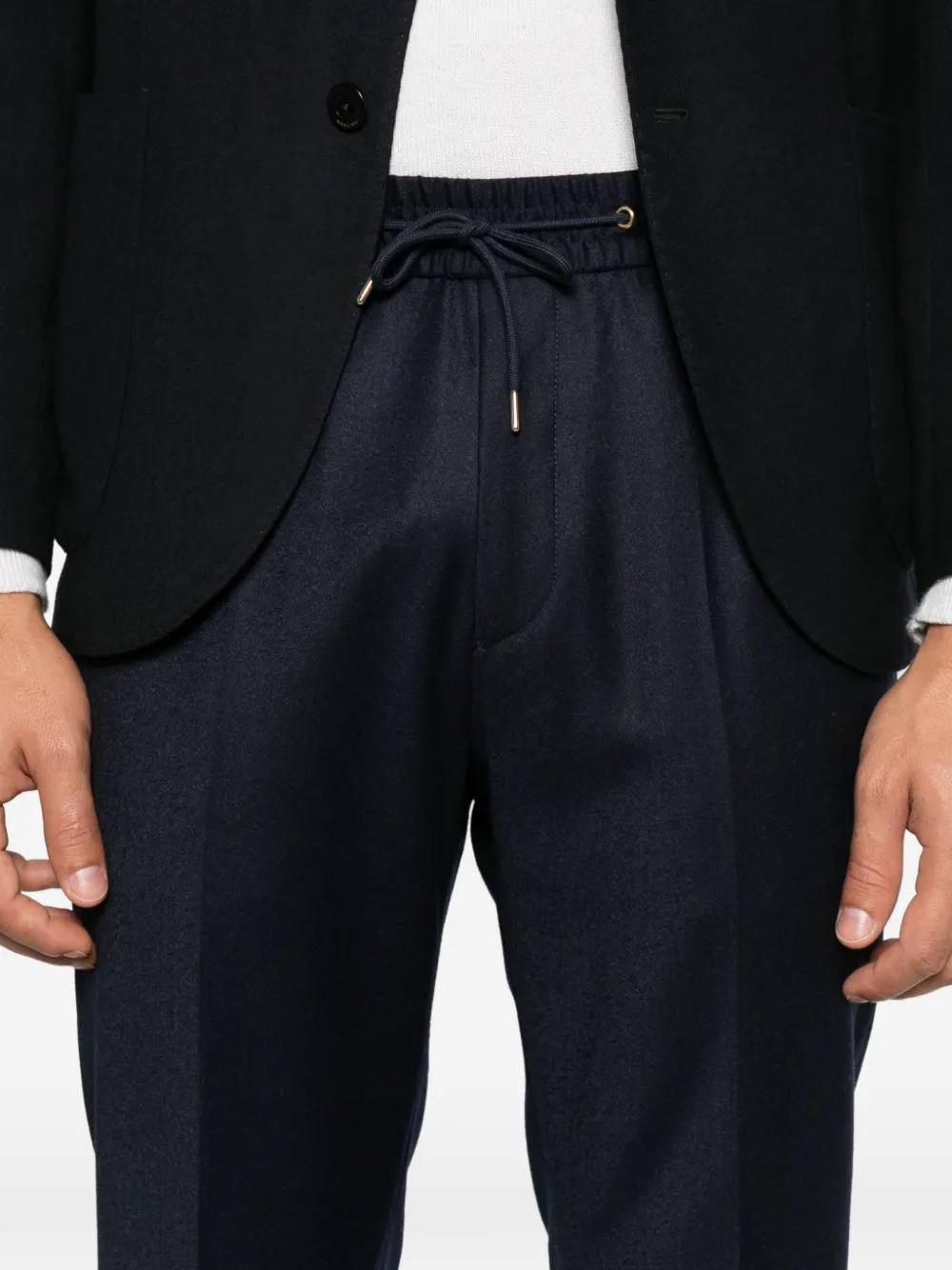 Paul Smith drawstring-waistband tailored trousers Blauw