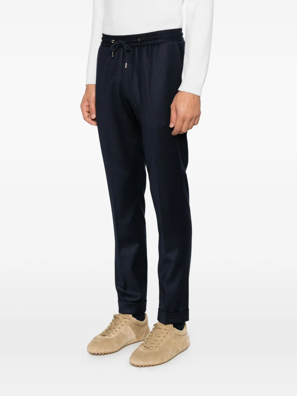 Paul Smith drawstring-waistband tailored trousers Blauw