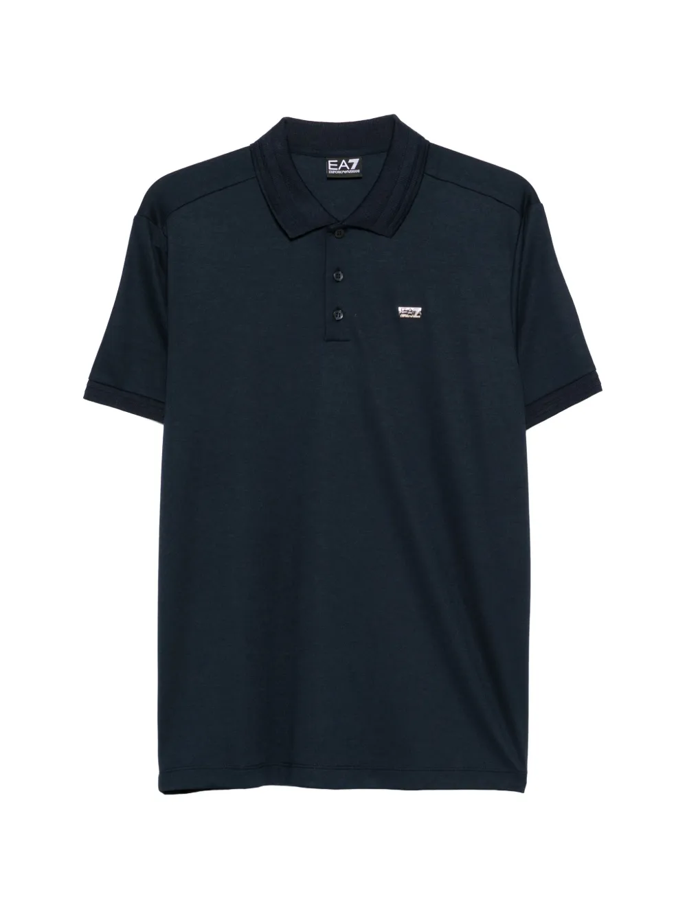 Ea7 Emporio Armani logo-plaque polo shirt - Blu