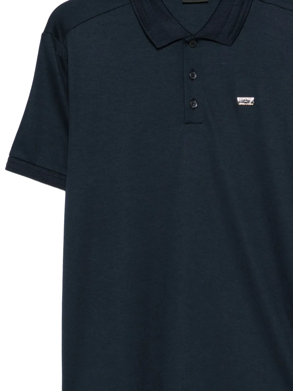 Ea7 Emporio Armani logo-plaque polo shirt Blauw