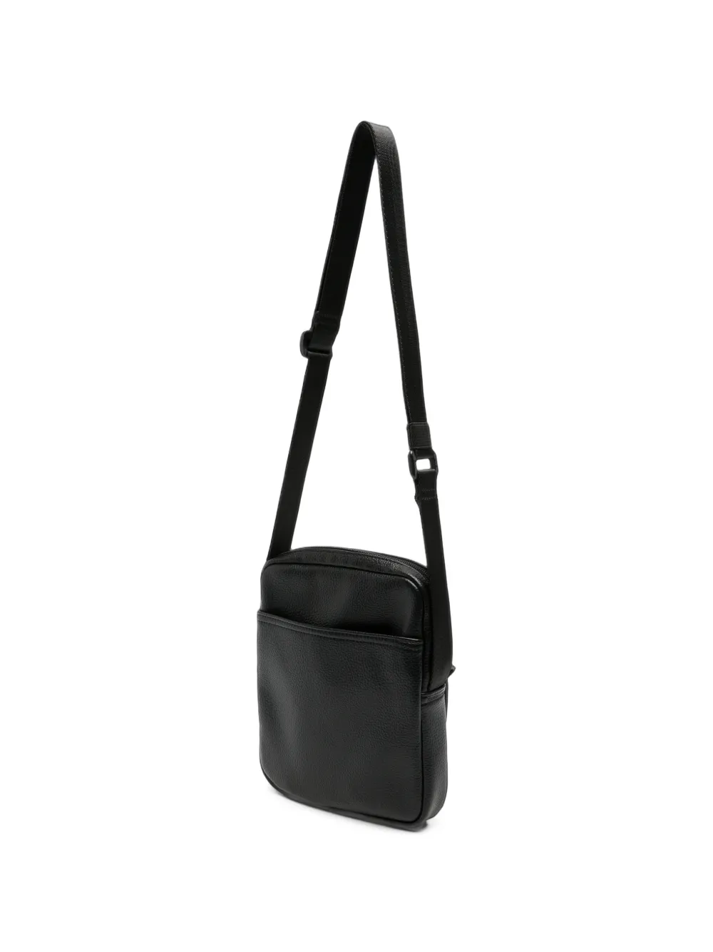 Ea7 Emporio Armani logo-patch pebbled messenger bag Zwart