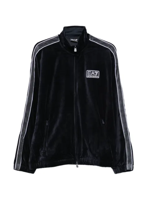 Ea7 Emporio Armani Moletom de veludo com listra lateral