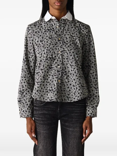 R13 club-collar floral-print shirt