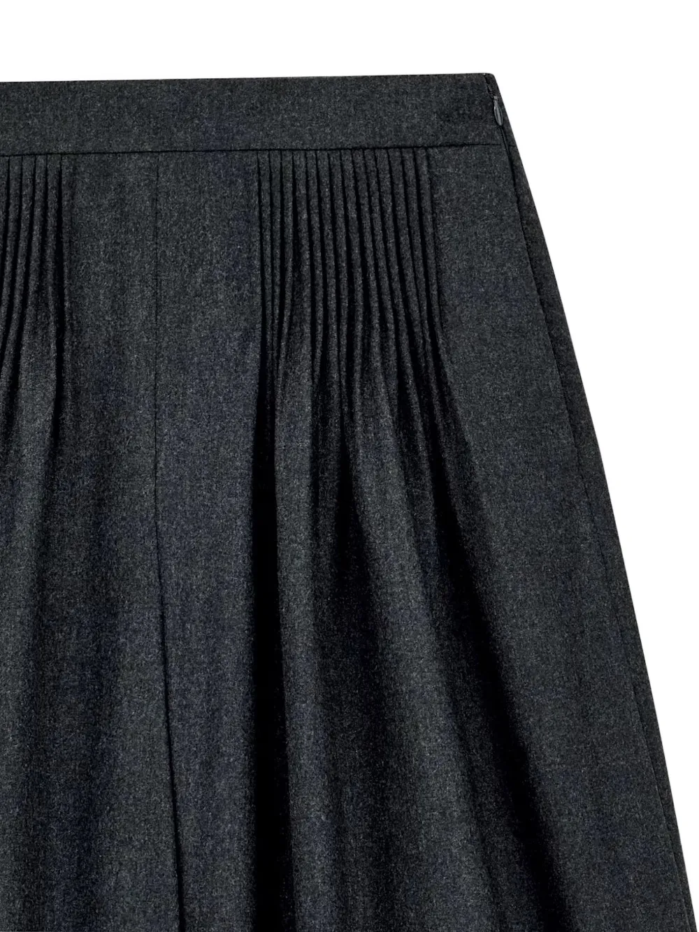 Emporio Armani high-waisted pleated trousers in wool and cashmere flannel Grijs