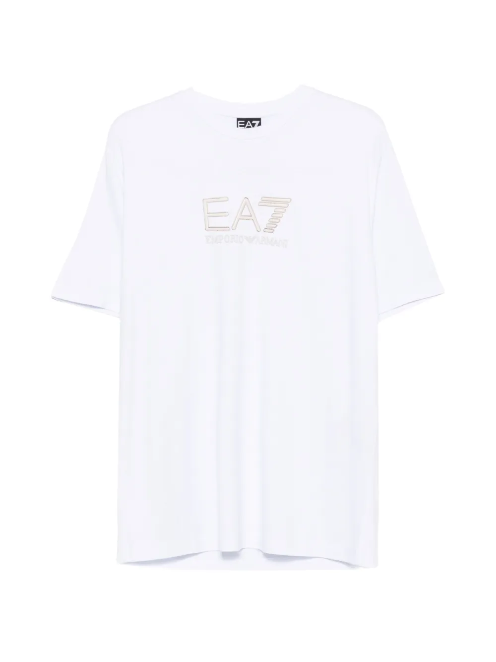 Ea7 Emporio Armani logo-embroidered T-shirt - Bianco