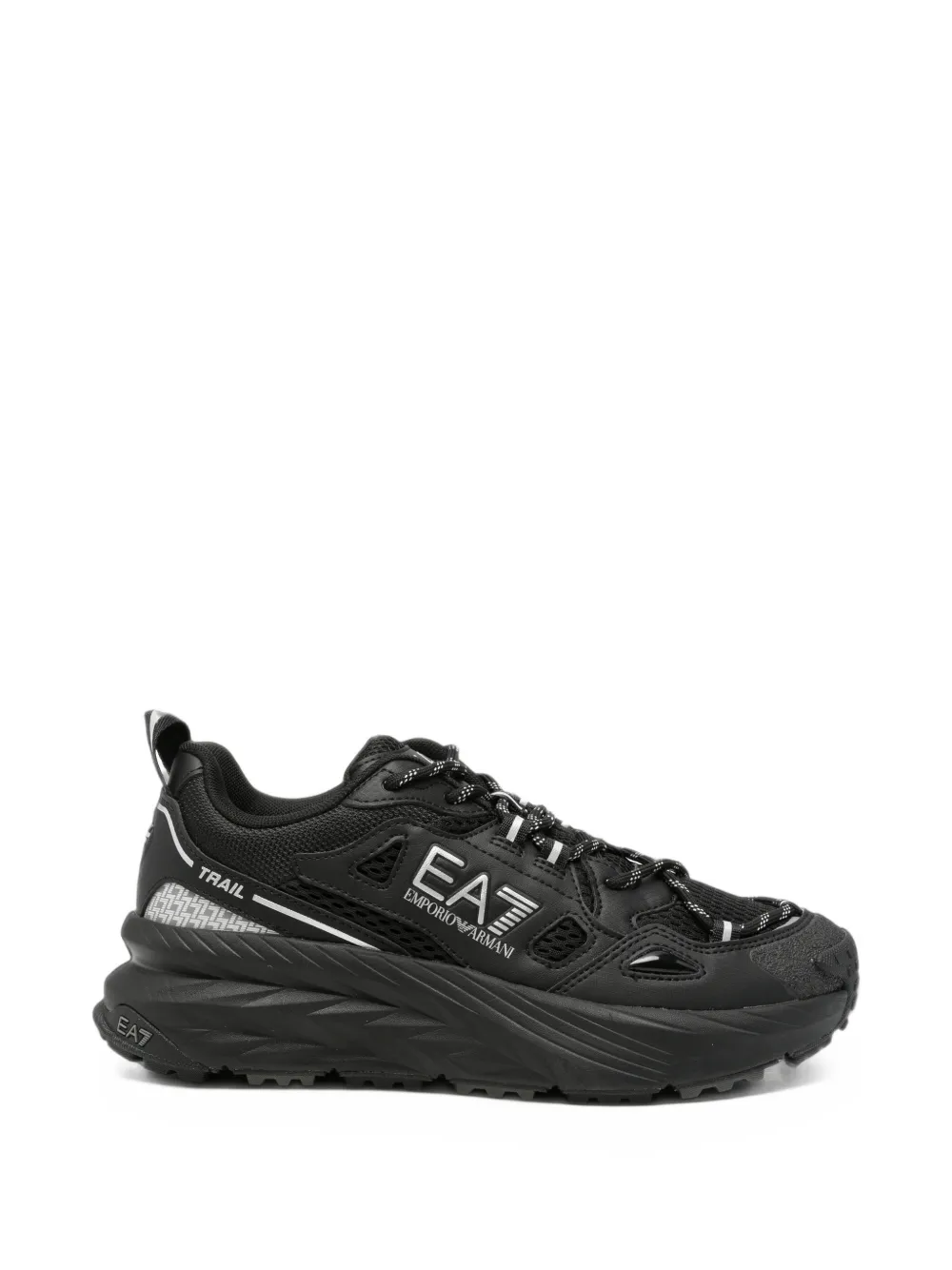 Ea7 Emporio Armani logo-print panelled sneakers - Nero