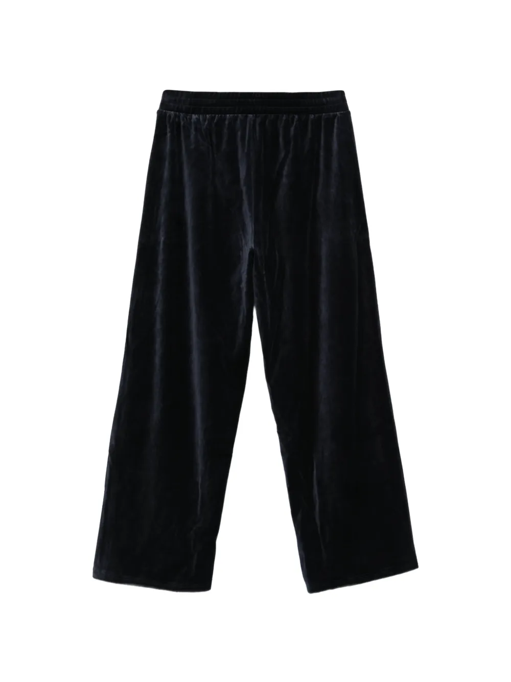 Ea7 Emporio Armani logo-patch velvet track pants Blauw