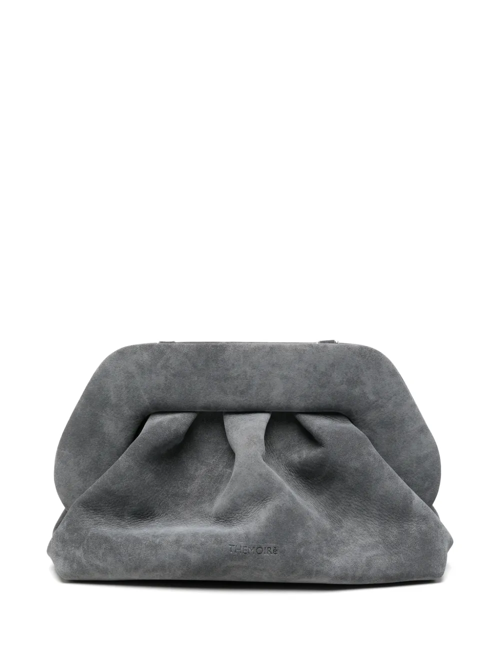 Themoirè medium Bios ruched suede-effect cross body bag - Grigio