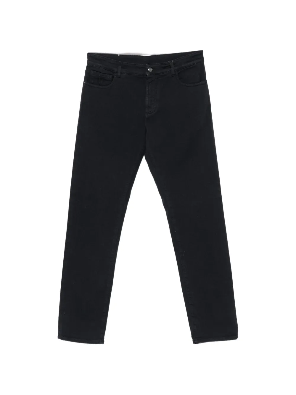 Canali logo-patch straight-leg jeans - Blu
