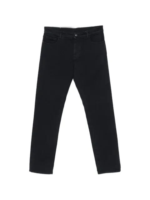 Canali logo-patch straight-leg jeans