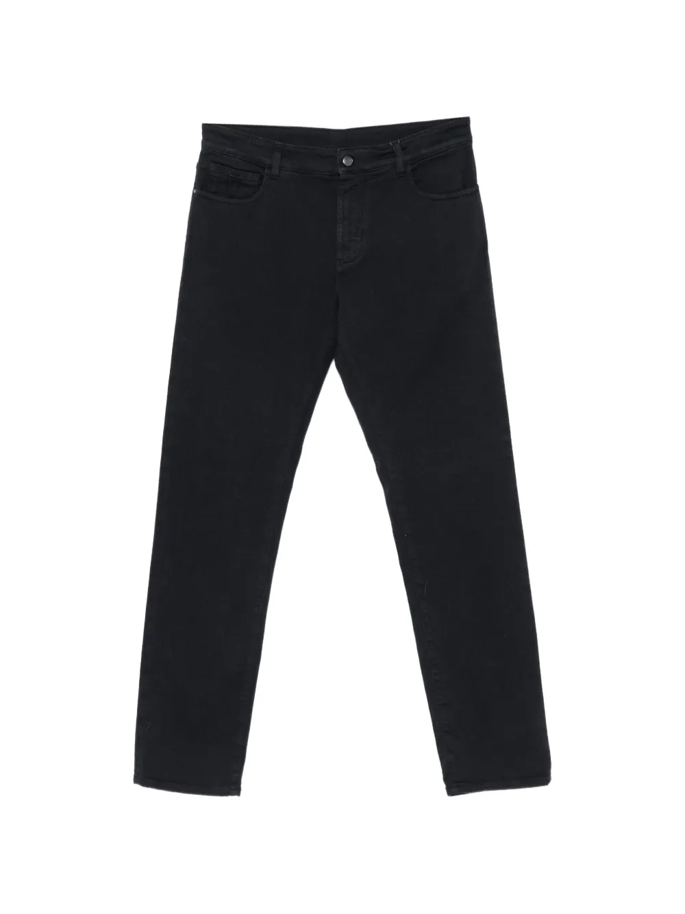 Canali logo-patch straight-leg jeans - Blu