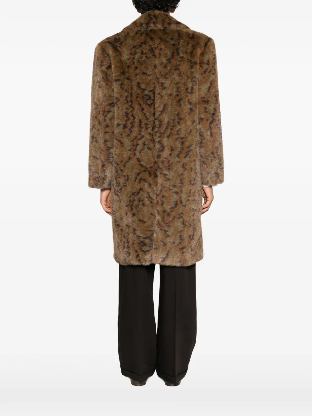 Drôle De Monsieur abstract-pattern double-breasted coat Bruin