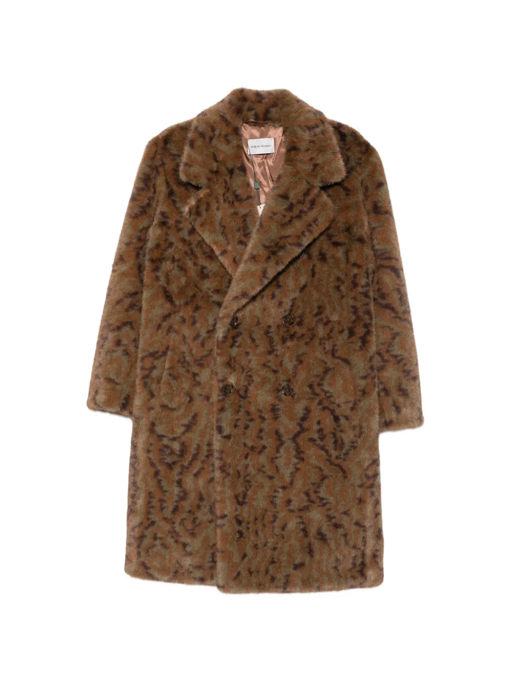Drôle De Monsieur abstract-pattern double-breasted coat Bruin