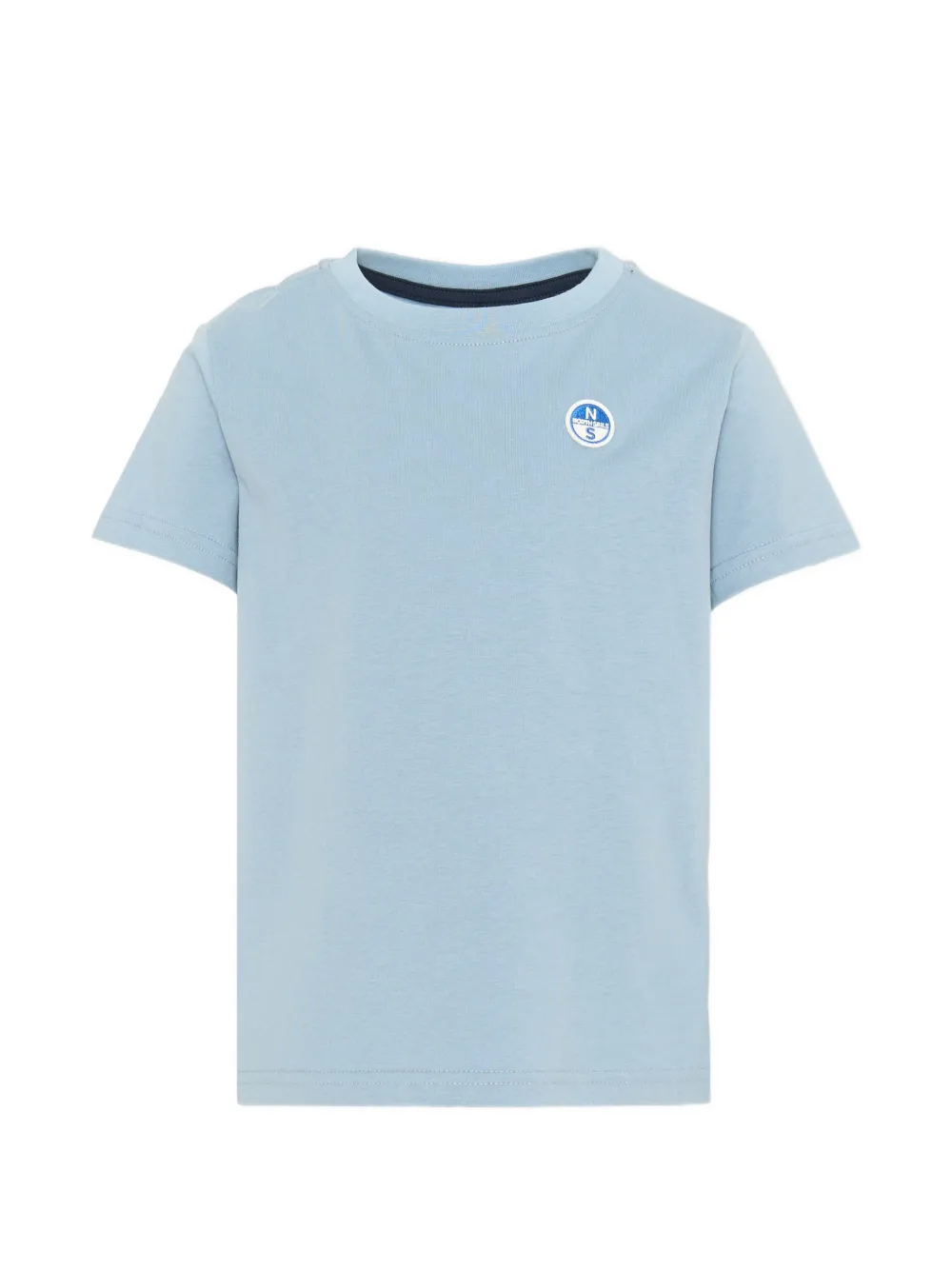 North Sails Kids crew-neck logo-patch T-shirt Blauw