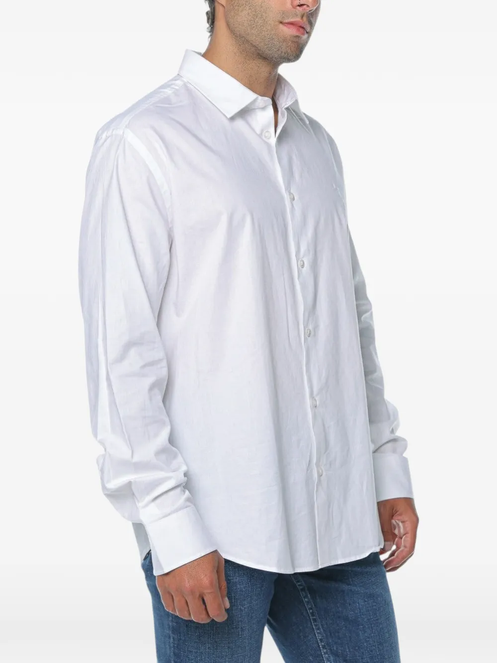 Trussardi oversized-fit long-sleeve shirt Wit