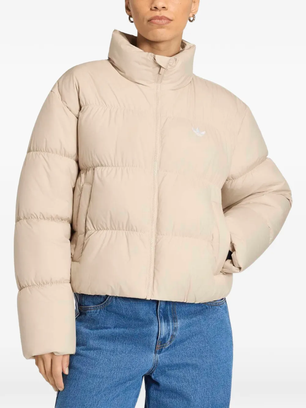 adidas short padded jacket Beige